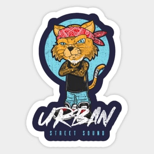 Urban Street Sound Cat Design Sticker